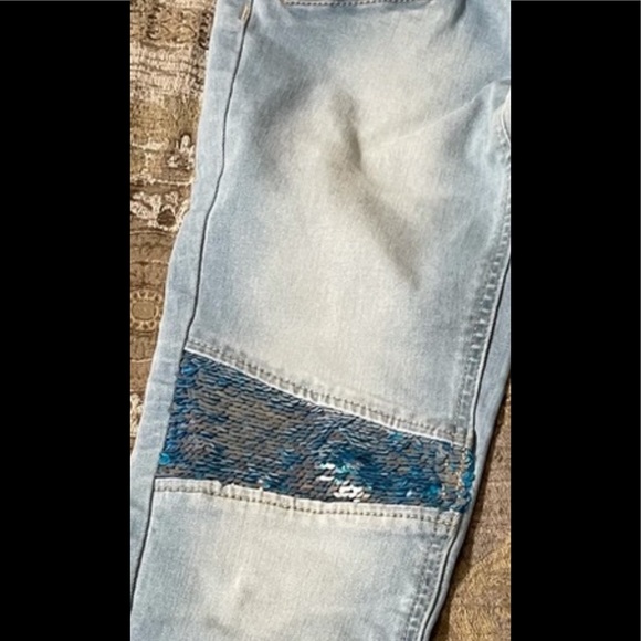 Justice Girls size 12 brand new sequin flip pull on jeans. - Picture 6 of 8